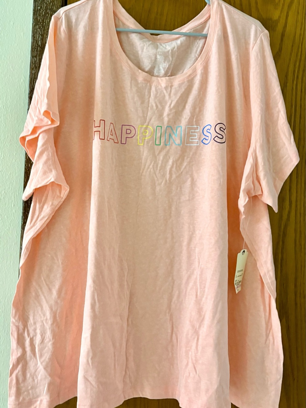 Happiness Graphic Tee - Light Peach